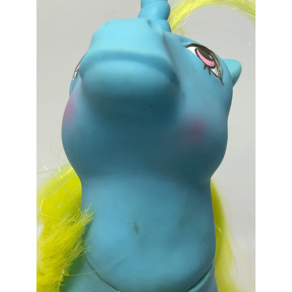 Vintage MLP G1 DJ Unicorn Blue Yellow‎ Boombox Hasbro 1984 Dance N' Prance